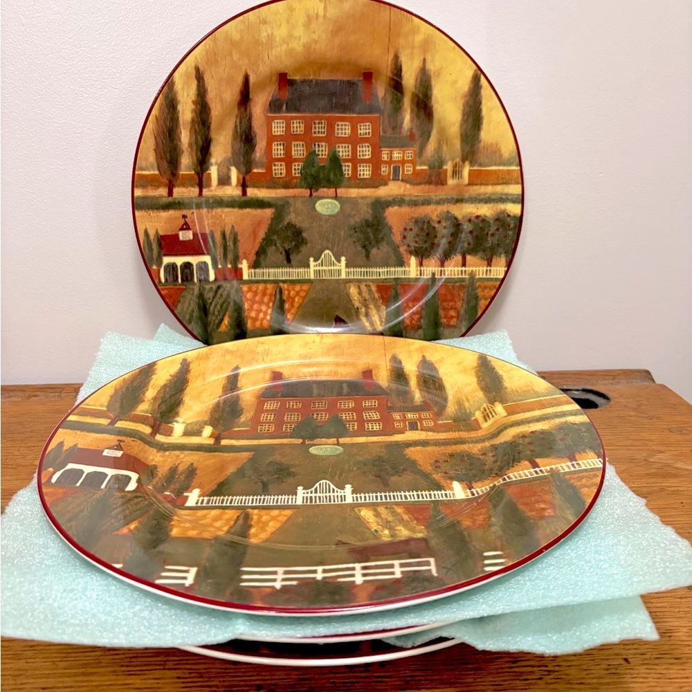Country Village by Block Gear Chop Plate/Round Platter 12-1/4โ SOLD SEPARATELY - Picture 3 of 9